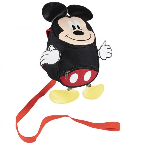 Μίνι παιδικό σακίδιο πλάτης με Mickey Mouse και ζώνη ασφαλείας μαύρο