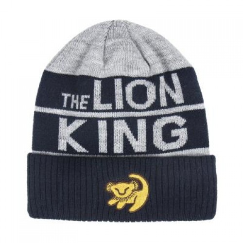 LION KING Set Children's Cap with Gloves Knitted for Boys Gray