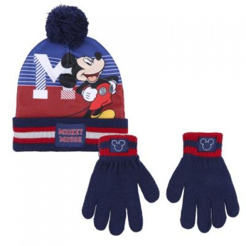 MICKEY Children's Knitted Cap and Gloves Set for Boys (2 pcs)