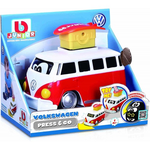  Bburago Volkswagen Poppin Samba Bus Press and Go red 16/85110