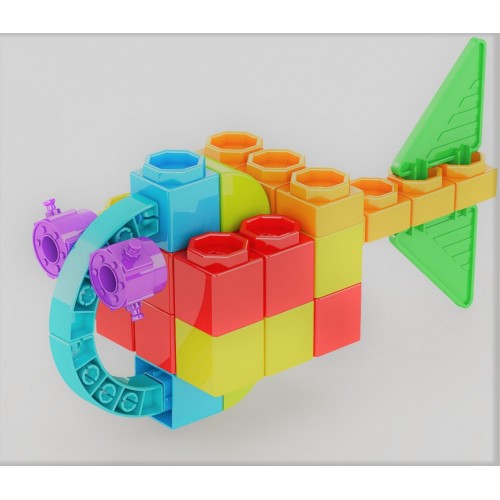 Engino Qboidz 2 in 1 Multimodels Goldfish Model Building Kit Kids Gift