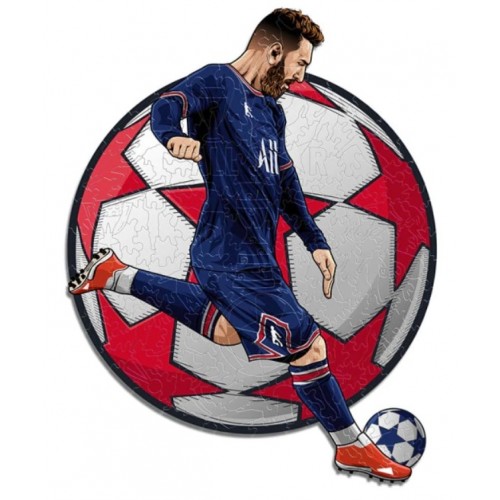Ξύλινο 3D Puzzle ® - Lionel Messi Α5 (15×21cm) 150 pcs δώρο οπαδών ποδοσφαίρου