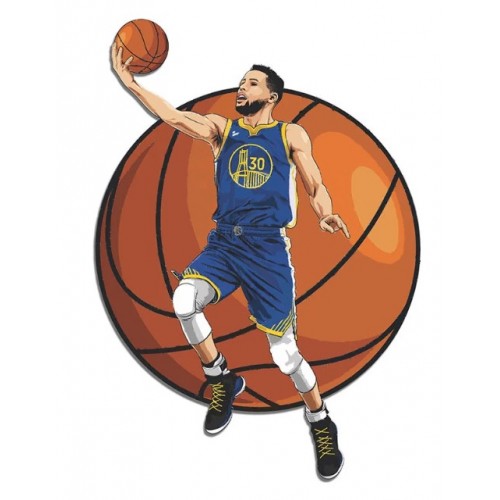 Ξύλινο 3D Puzzle ® - NBA Stephen Curry Α3 (30 x 42 cm) 230 pcs Δώρο για λάτρεις του μπάσκετ